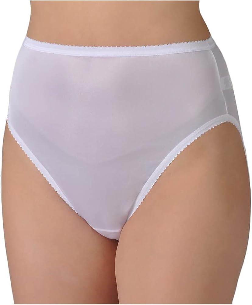 Shadowline Women's Nylon Classics Hi-Leg Brief Panty 17842 5 White