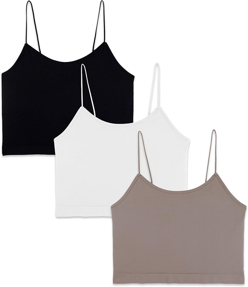 WallFlower Women's Carson Insta Smooth Seamless Shelf Bra Camisole 3-Pack (Standard and Plus)