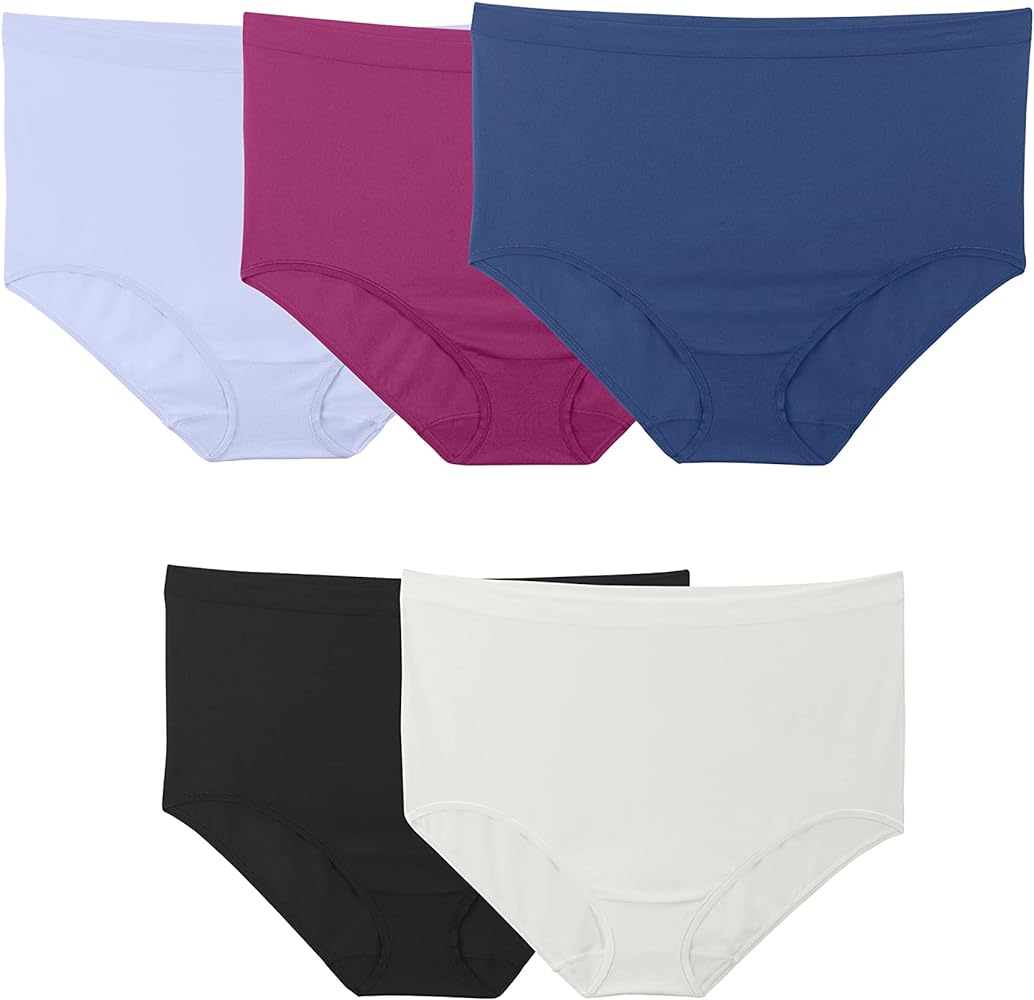 Fruit of the Loom Women's No Show Seamless Underwear, Amazing Stretch & No Panty Lines, Available in Plus Size