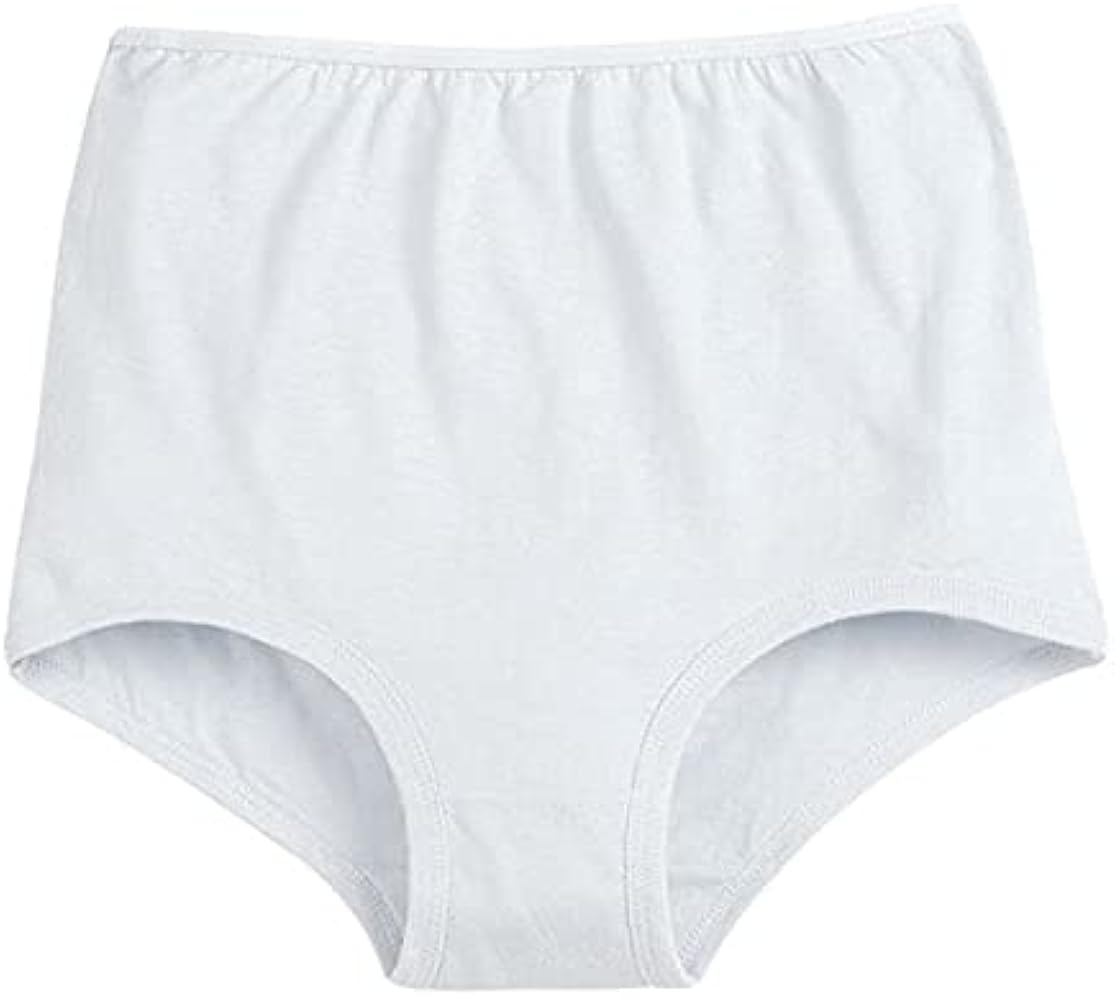 Womens Cuff Leg Comfort Band Womens 100% Cotton Briefs - Pack of 6 - White