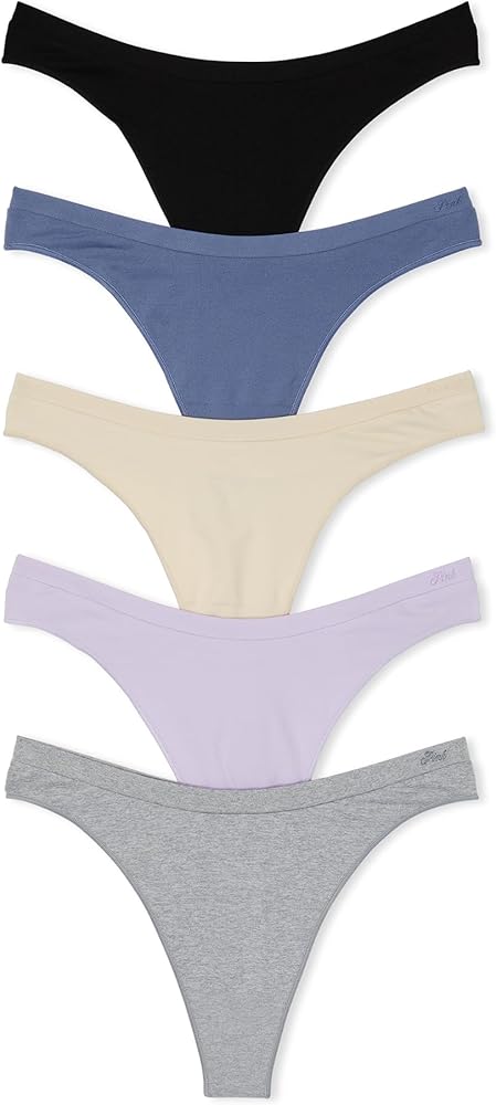 Victoria's Secret PINK Women's Seamless Thong Underwear, Panties for Women, Multi Pack (XS-XXL)