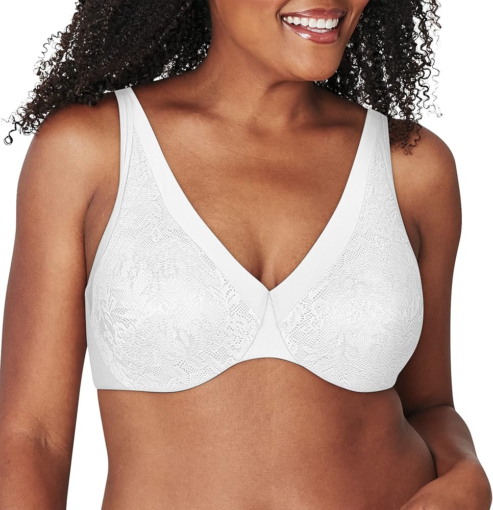 PLAYTEX Women's Dreamwire Ultra-Soft No-Poke Underwire, Smooth Lace Bra, 4-Way Support