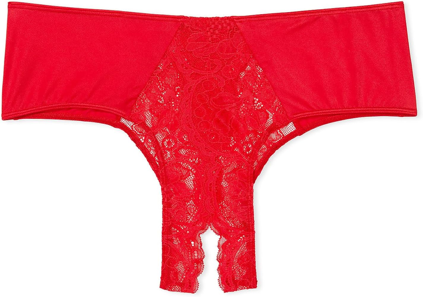 Victoria's Secret Very Sexy Lace Trim Cheeky Panty with T-Back Detail, Women's Underwear, Lipstick Ouvert (S)