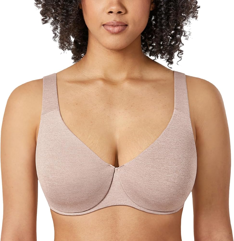 CALVENA Plus Size Bras for Women Minimizer Full Coverage Underwire Cups Comfort Seamless T-shirts Bra