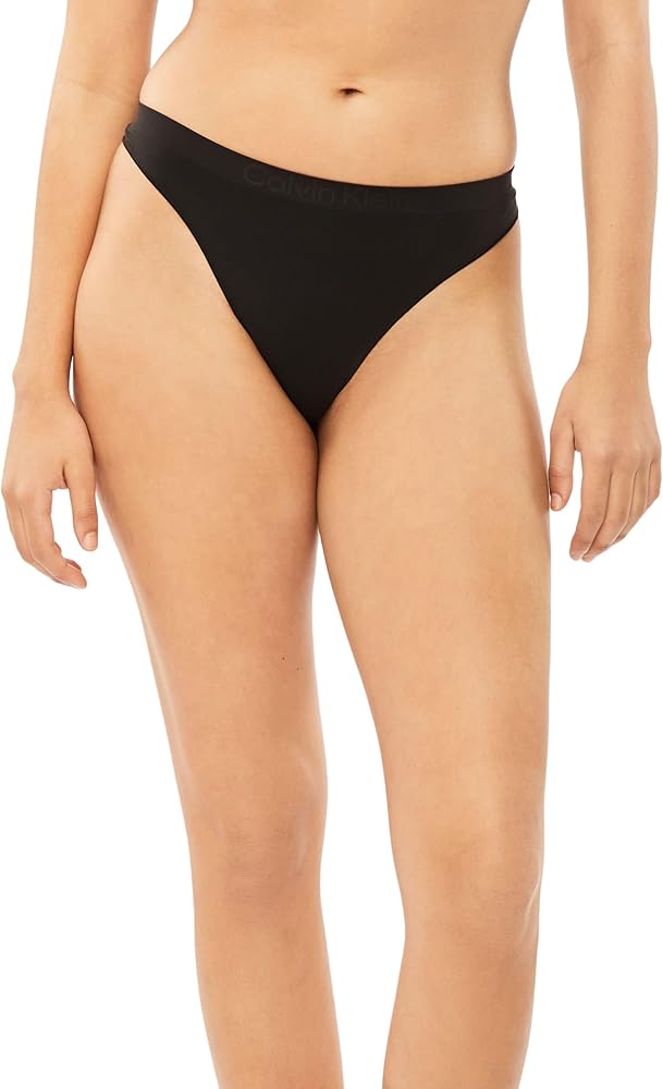 Calvin Klein Women's Bonded Flex Thong, QD3958, Black, XL