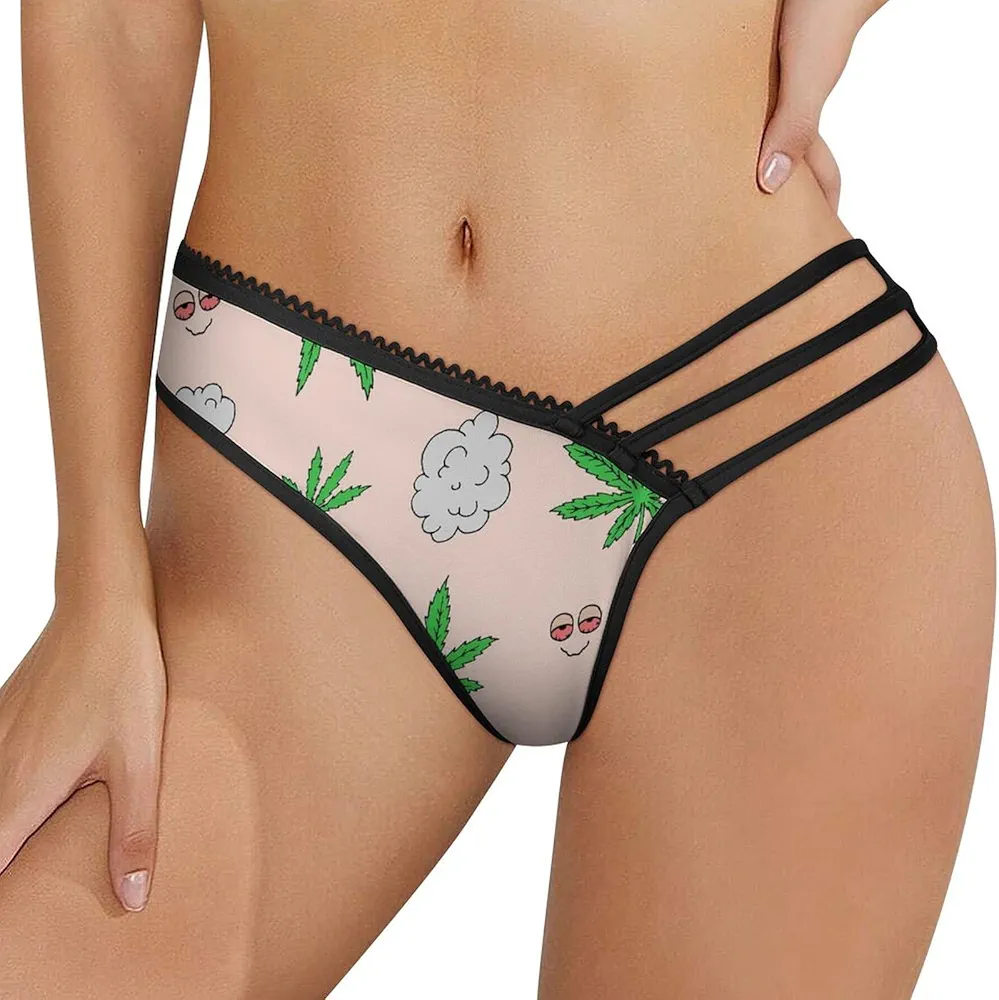 Chemistry Weed Leaves Women Sexy Thong Underwear Novelty Underwear Brief Panties Gift for Lady