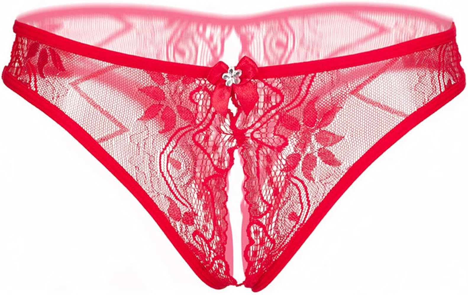 Women's Sexy Thong Panties, Lingerie Sexy Erotic Panties Hollow Out Bowknot Briefs Underwear ​Floral Lace G-String Thongs