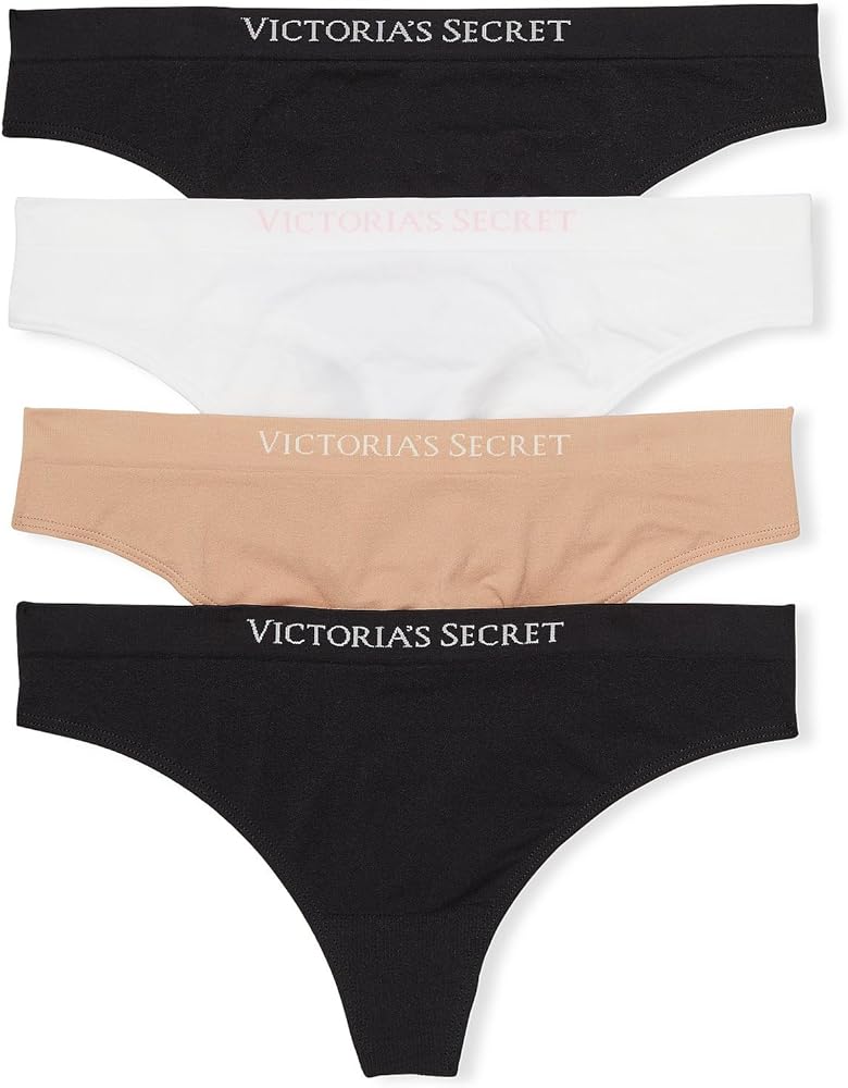 Victoria's Secret Women's Seamless Thong Underwear, Panties for Women, Multi Pack (XS-XXL)