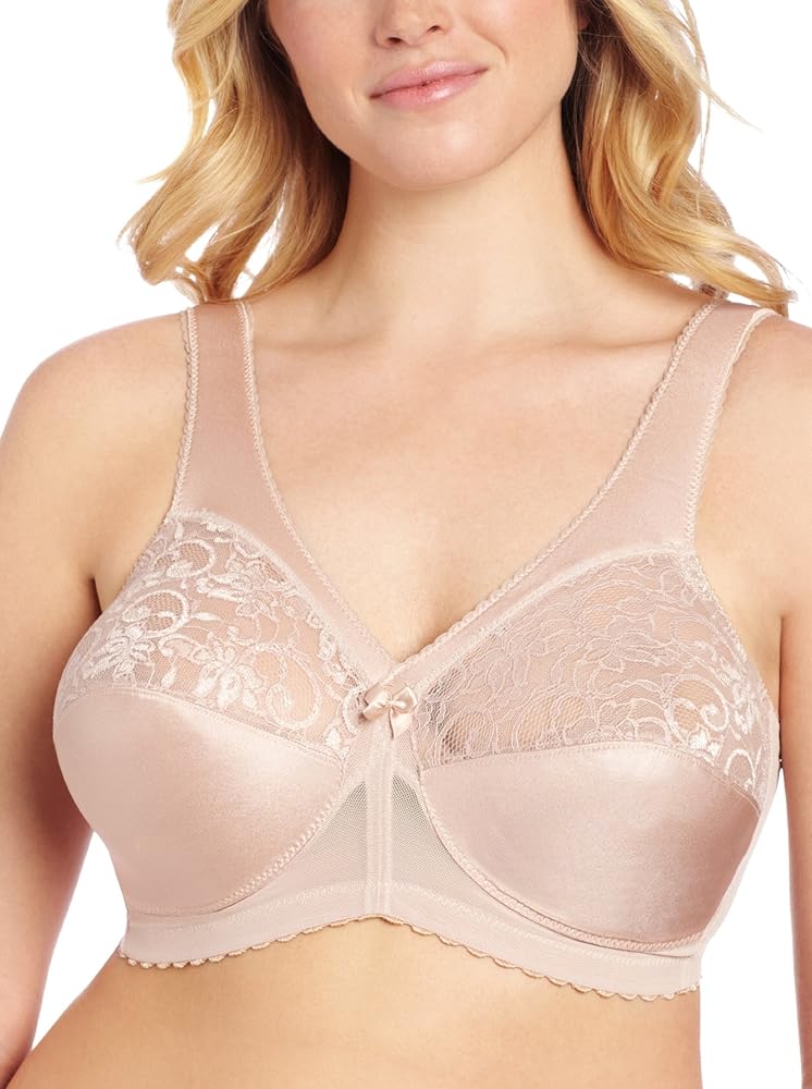 Women's Plus Size Magic Lift Support Wireless Bra 1000-46 F, Beige