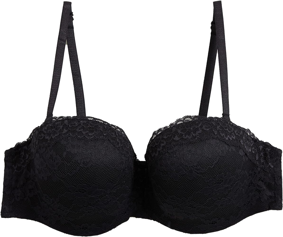 Marks & Spencer Women's Louisa Lace Under Wired Padded Bandeau Strapless Bra