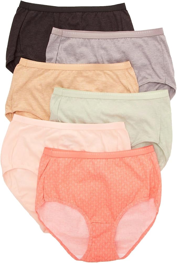 Hanes Women's 40H6CC Cotton Brief Panty - 6 Pack