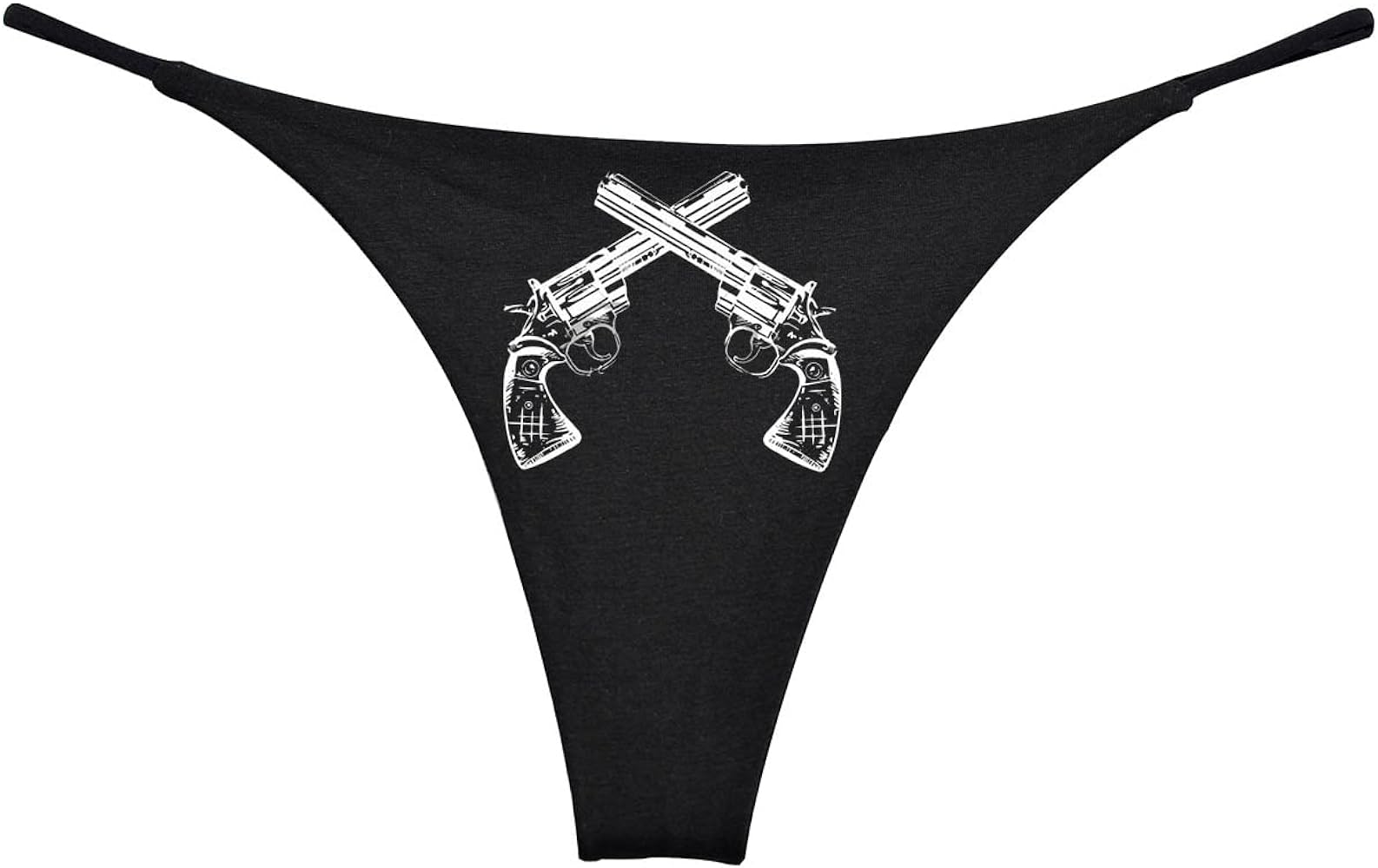 Crossed Pistols Revolver Country and Western Ladies Thong