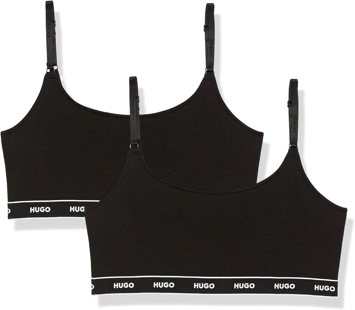 HUGO Women's 2-pack Repeat Logo Cotton Stretch Bralettes