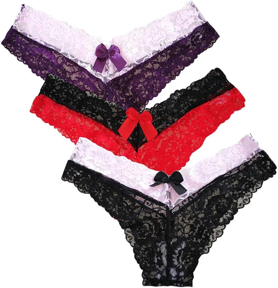 Womens Lace Underwear Panties Sexy Soft Seamless Briefs Hipster Panties for Ladies