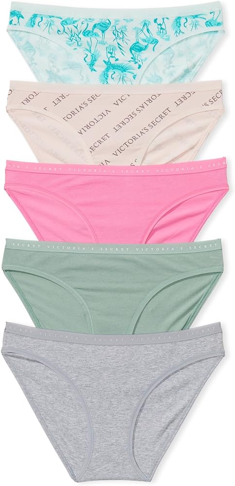 Victoria's Secret Women's Cotton Bikini Underwear, Moderate Coverage Panties for Women, Multi Pack (XS-XXL)