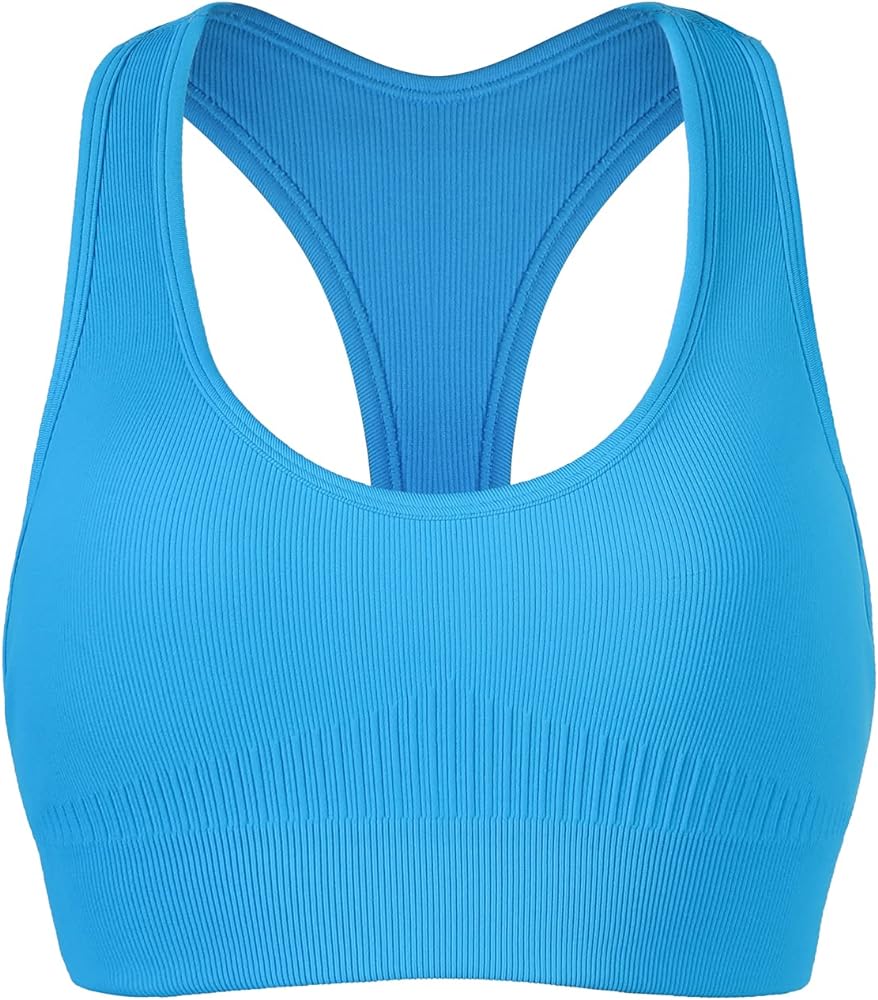 AUROLA Power Racerback Sport Bra for Women,Seamless Padded Active Workout GYM Yoga Crop Tank Top