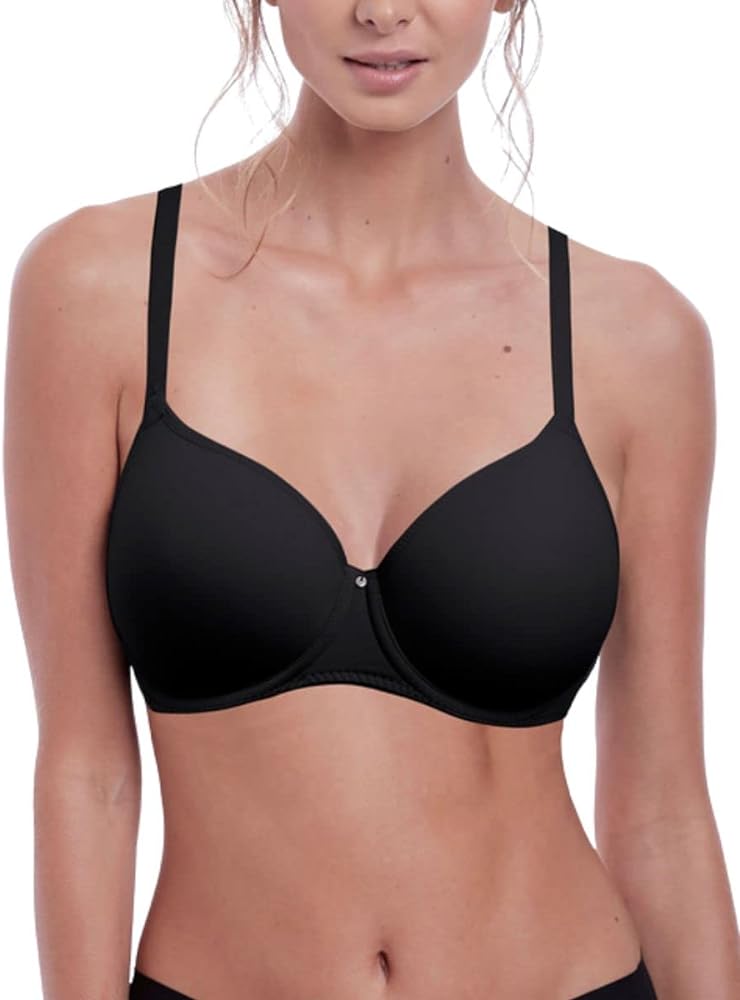 Fantasie Women's Aura Moulded Underwire Seamless T-Shirt Bra, 38F, black