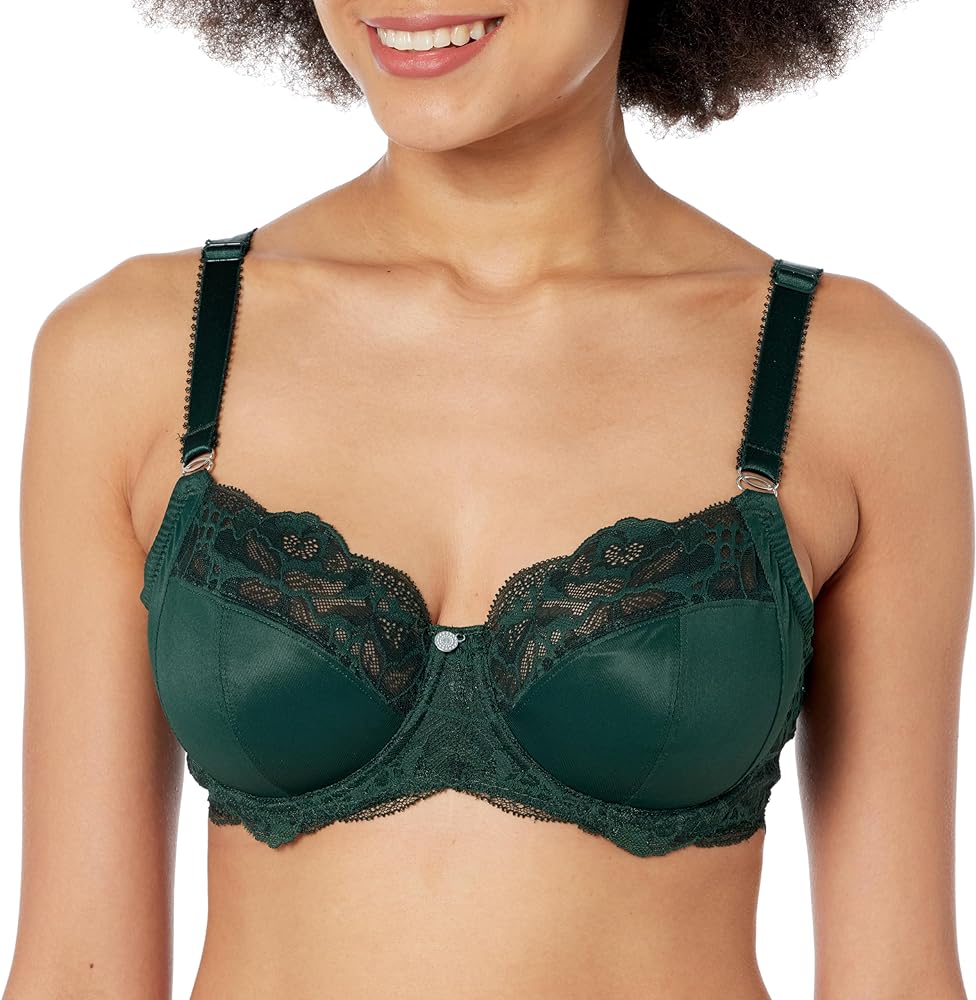 Fantasie Reflect Side Support Stretch Lace Underwire Bra (101801),38J,Deep Emerald