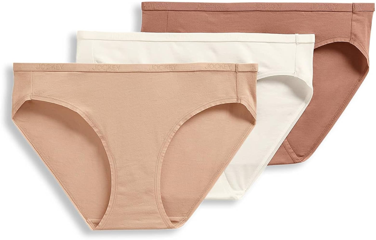 Jockey Women's Underwear Organic Cotton Stretch Logo Bikini - 3 Pack