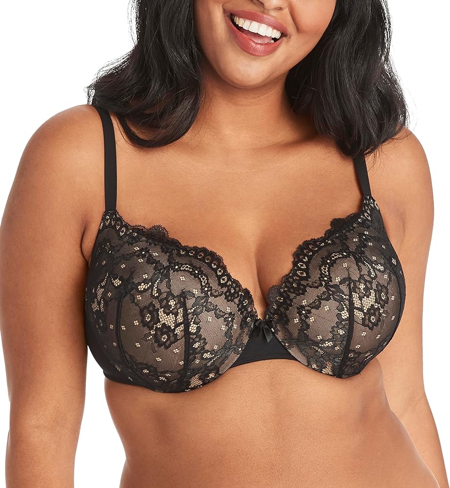 Maidenform Women's Underwire Bra, Love the Lift Smoothing Lace Demi Bra, Push-up Bra for Women