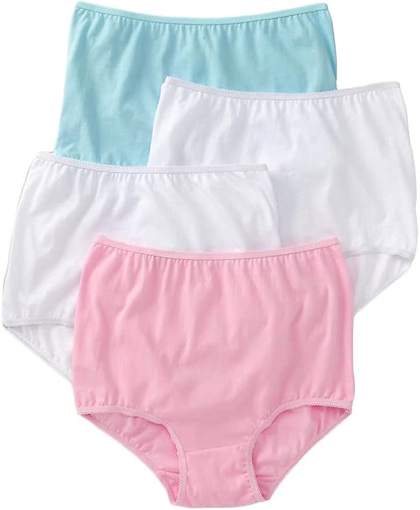 Teri Women's 122 Cotton Full Cut Brief Panties - 4 Pack