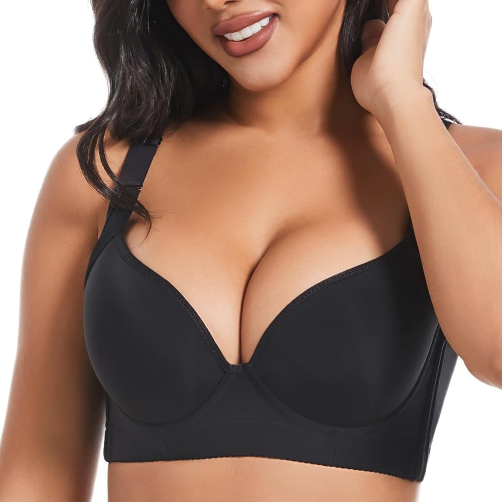 Plus Size Push Up Bras for Women Hide Back Fat Smoothing Bra Underwire Support Bras 34B to 46DD