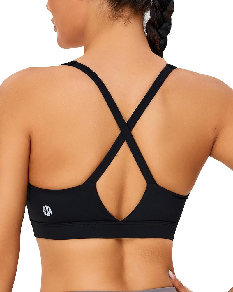 RUNNING GIRL Sports Bra for Women Moulded Cup Square Neck Medium Support Gym Yoga Bra Workout Crop Tops