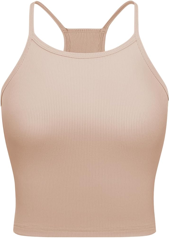 KLOTHO Ribbed Yoga Crop Tank Tops 2-3Pack Slim Fit Workout Camisole