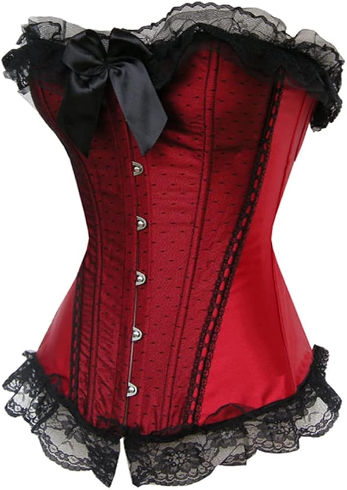 Womens 24 Spiral Steel Boned Satin Underbust Waist Training Brocade Corset