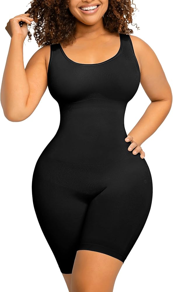 FeelinGirl Shapewear Bodysuit for Women Tummy Control Seamless Butt Lifting Thigh Slimmer Full Body Shaper