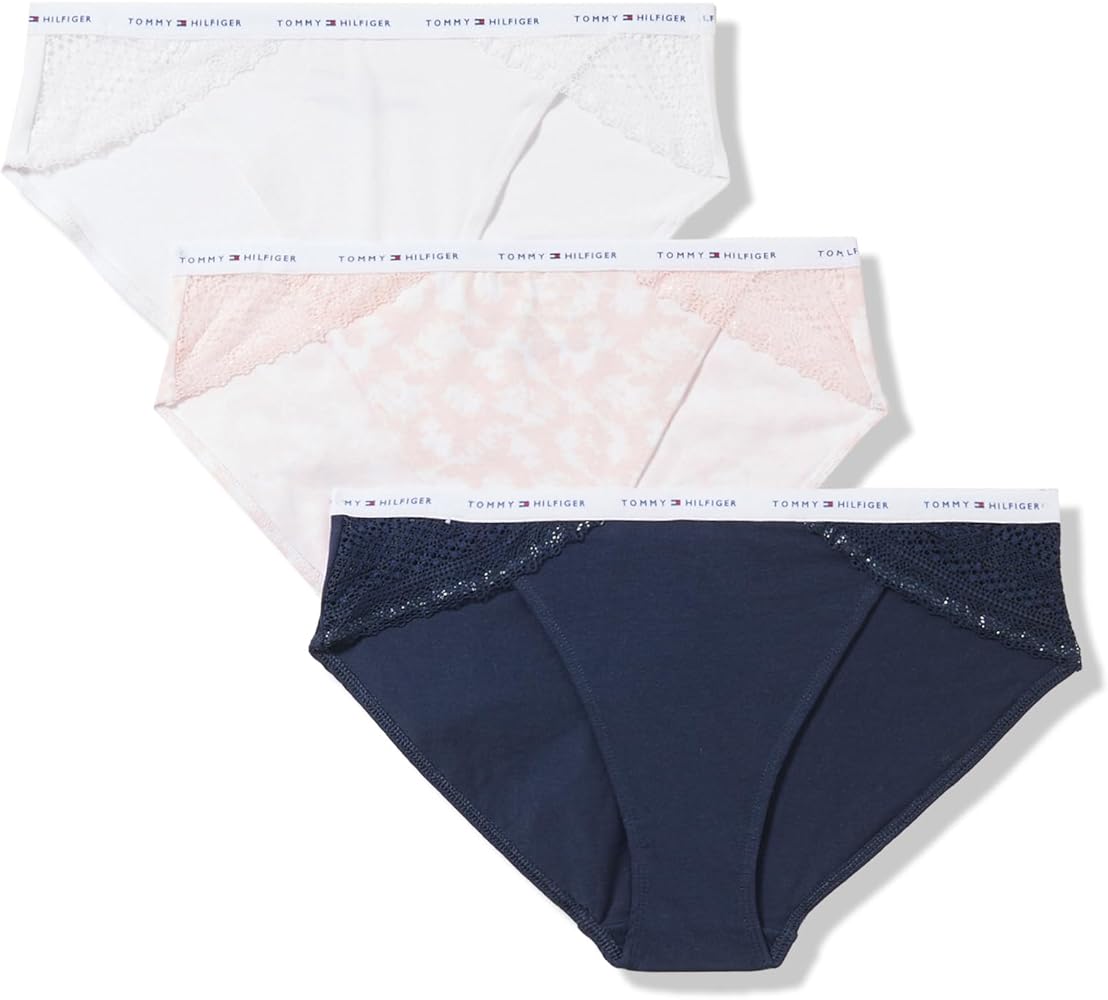 Tommy Hilfiger Women's Cotton Lace Bikini Underwear Panty, Multipack