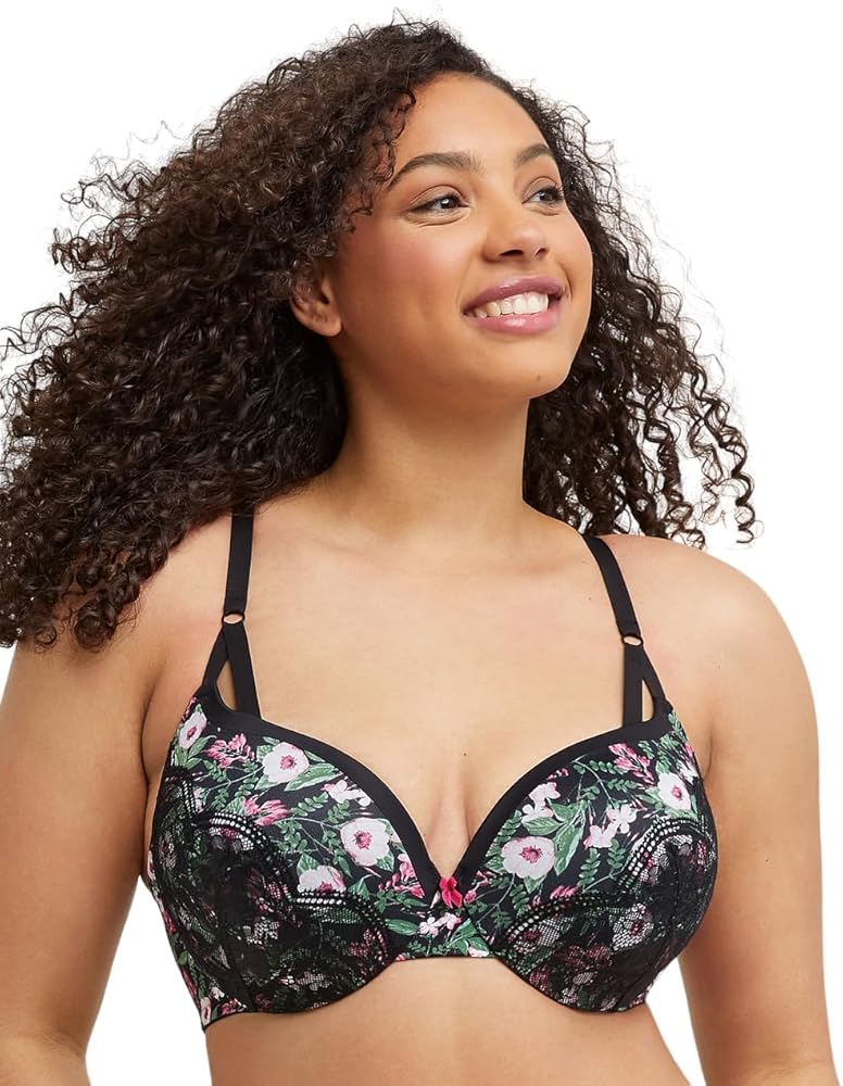 Maidenform Womens Push Up and in Underwire Bra, 36C, Black Night Bloom