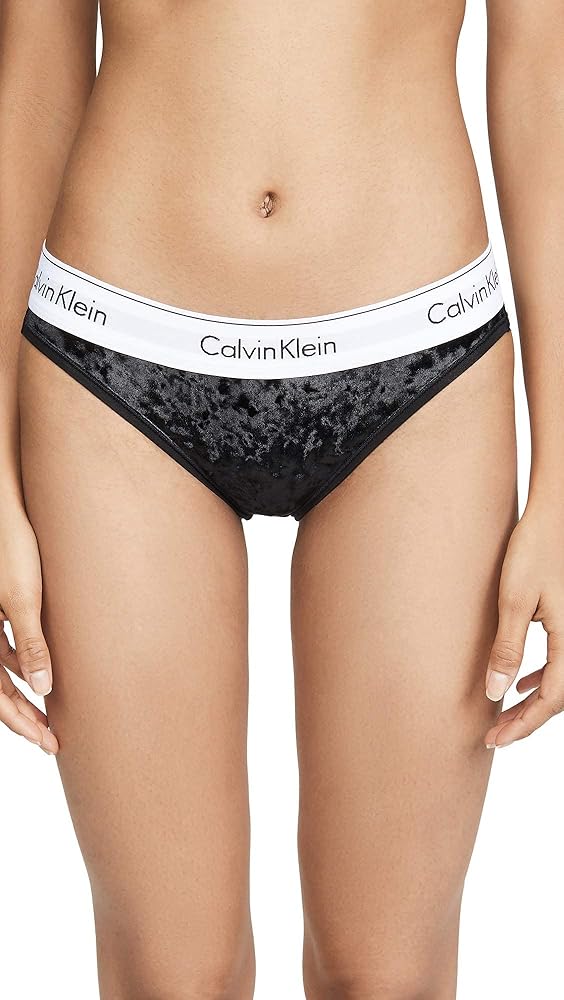 Calvin Klein Underwear Women's Modern Cotton Bikini Panties, Black, L