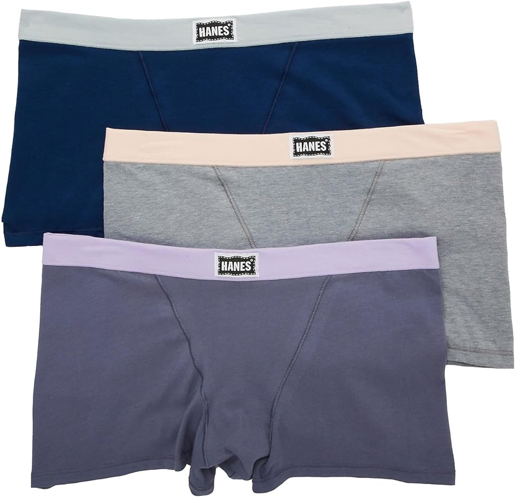 Hanes Women's 45VOBB Original Stretch Vintage Boxer Brief - 3 Pack