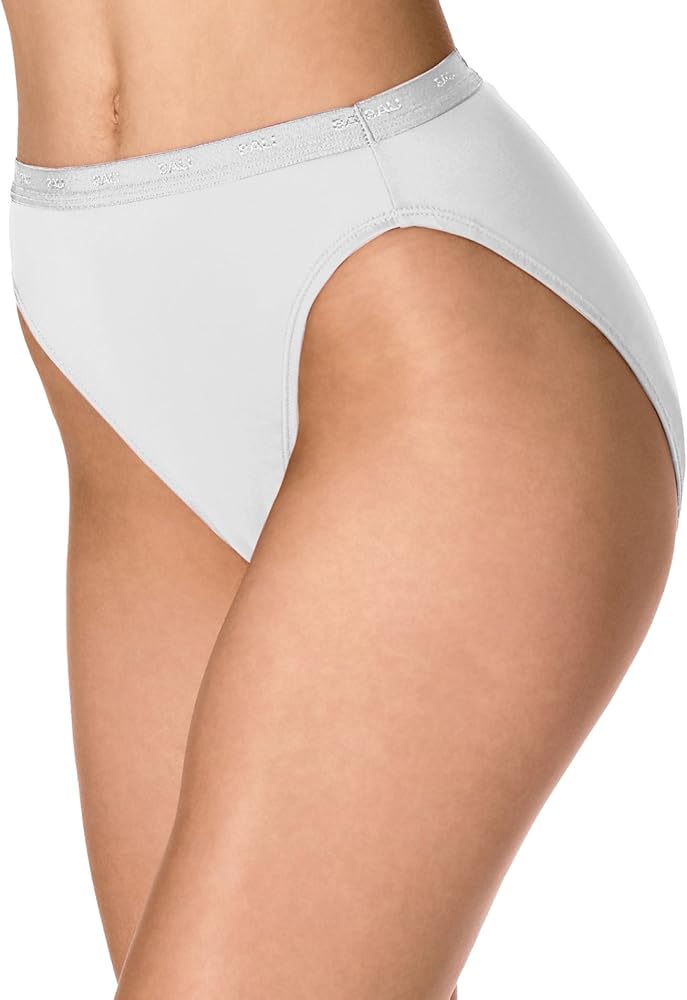 Bali Womens Full-Cut-Fit Hi-Cut Panty White