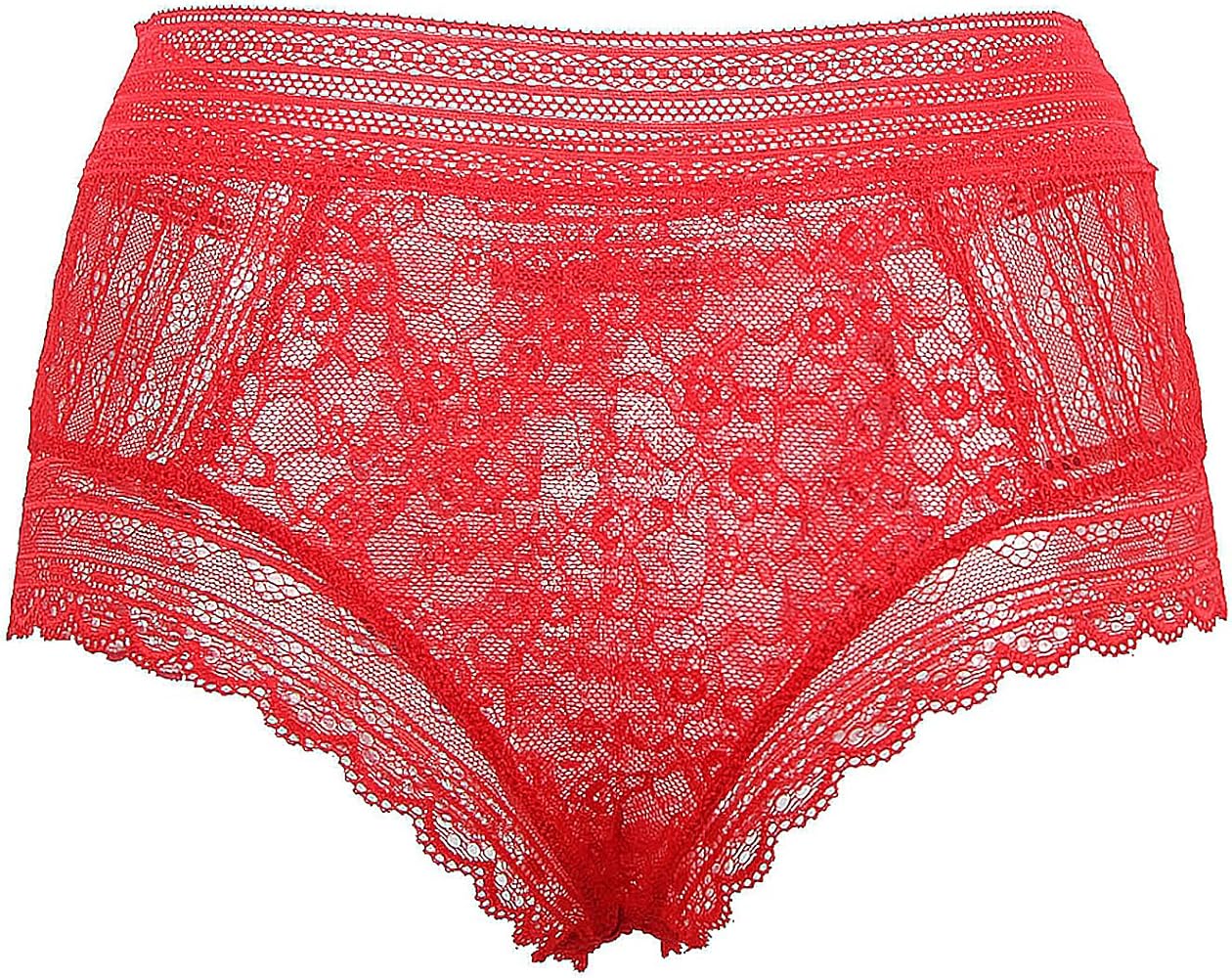 ohyeahlady Womens Sexy Underwear Plus Size Panties Floral Lace Boyshort Cheeky Panty High Waist Soft Briefs Underpants