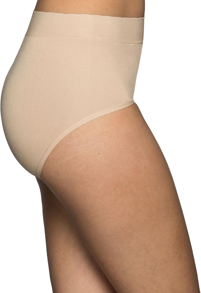 Vanity Fair Women's No Pinch, No Show Seamless Brief Panty 13218, Damask Neutral, 7