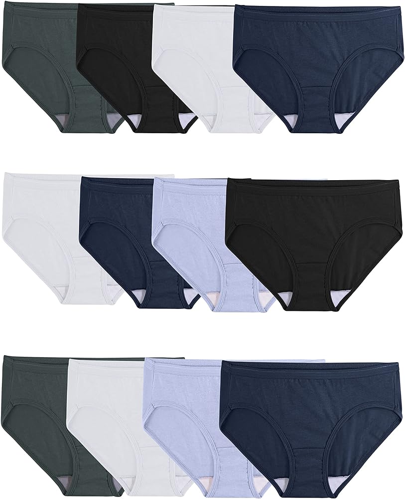 Fruit of the Loom Women's Eversoft Cotton Hipster Underwear, Tag Free & Breathable, Available in Plus Size