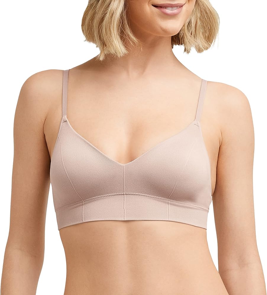 Maidenform Women's M Rib Seamless Bralette, Soft Wireless Pullover Bra, Convertible Straps