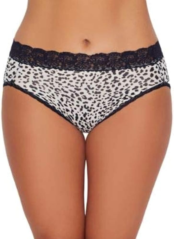 Vanity Fair Womens Flattering Lace Hi-Cut Brief, 8, Centennial Leopard Print