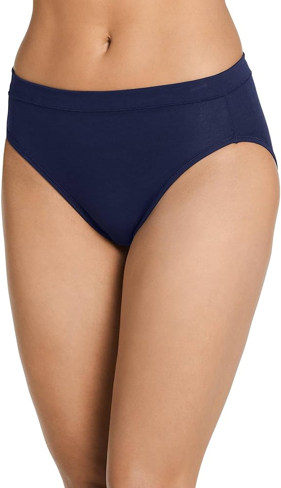 Jockey Women's Underwear Cotton Stretch Hi Cut, Just Past Midnight, 9