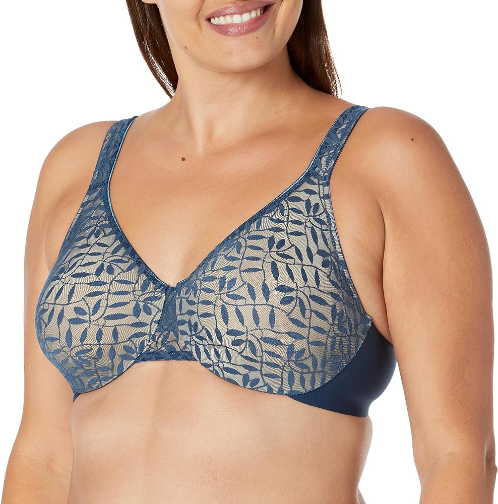 Olga Women's Sheer Leaves Minimizer Bra