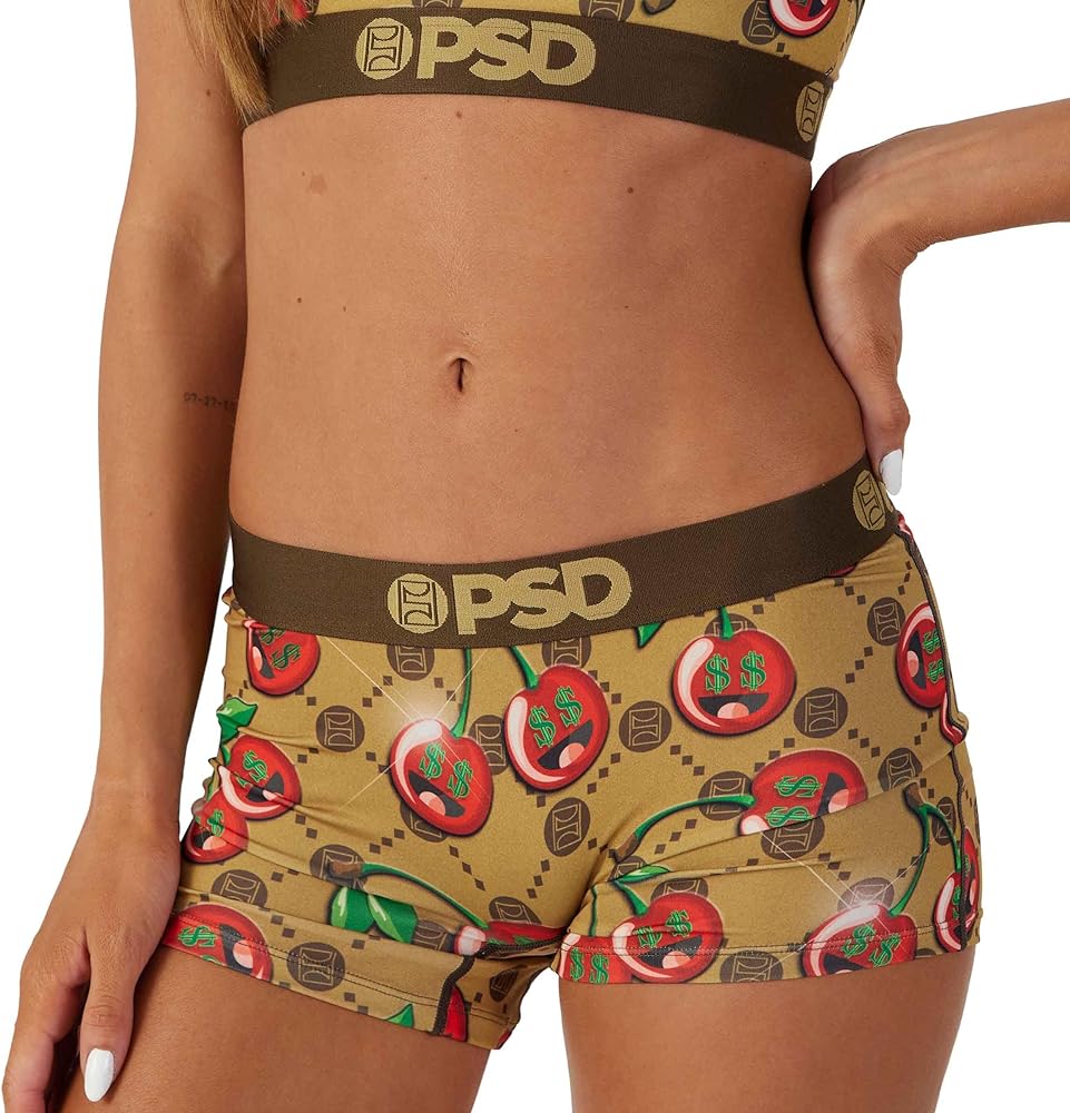 PSD Women's Food Print Boy Shorts - Full Coverage Women's Underwear - Comfortable Stretch Panties for Women