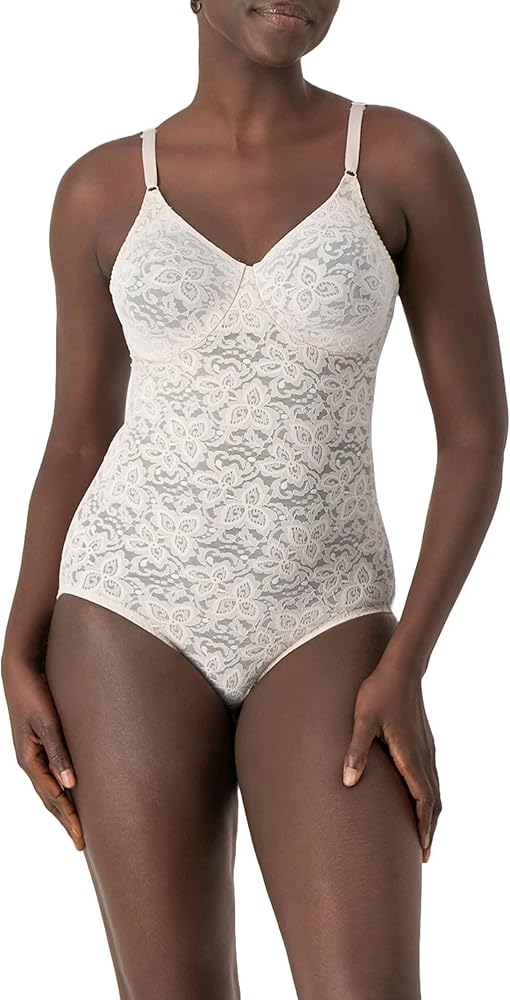 Bali Women's Lace 'N Smooth Firm-Control Lace Body Shaper with Built-In Underwire Bra