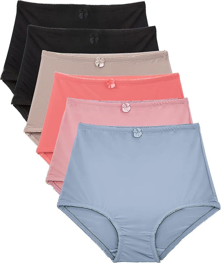 Barbra Lingerie Womens Underwear Comfortable High Waist Light Tummy Control Briefs Multi Pack