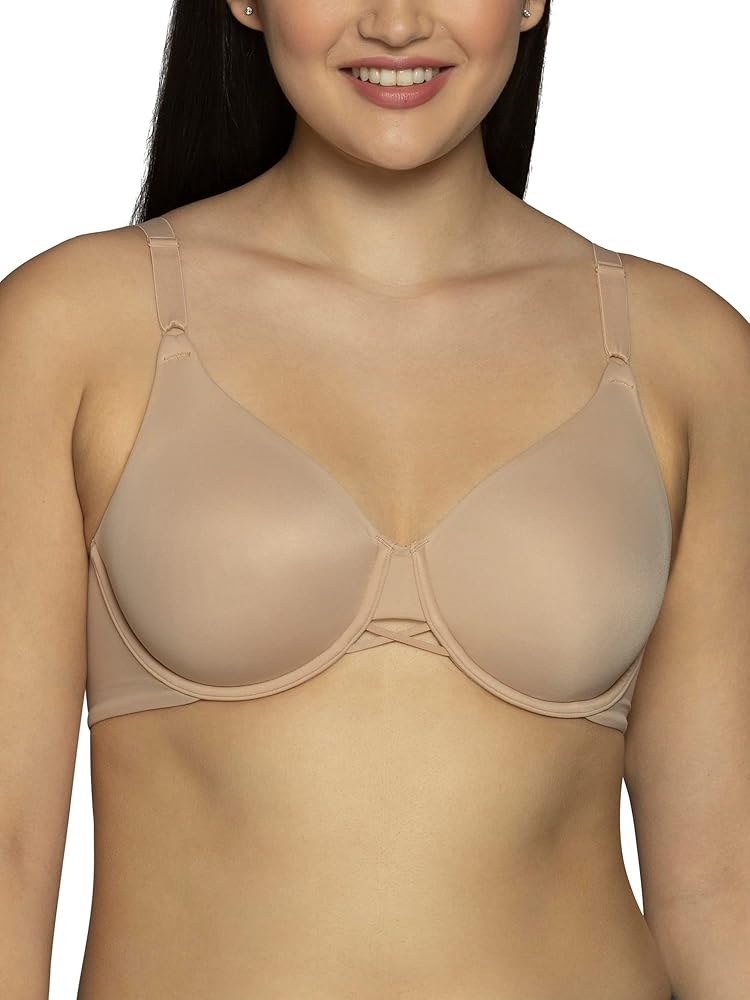 Vanity Fair Radiant Womens Back Smoothing Underwire Bra, 40DD, Honey Beige