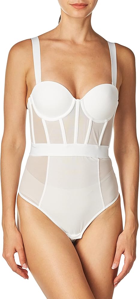 DKNY womens Sheers Strapless Bodysuit