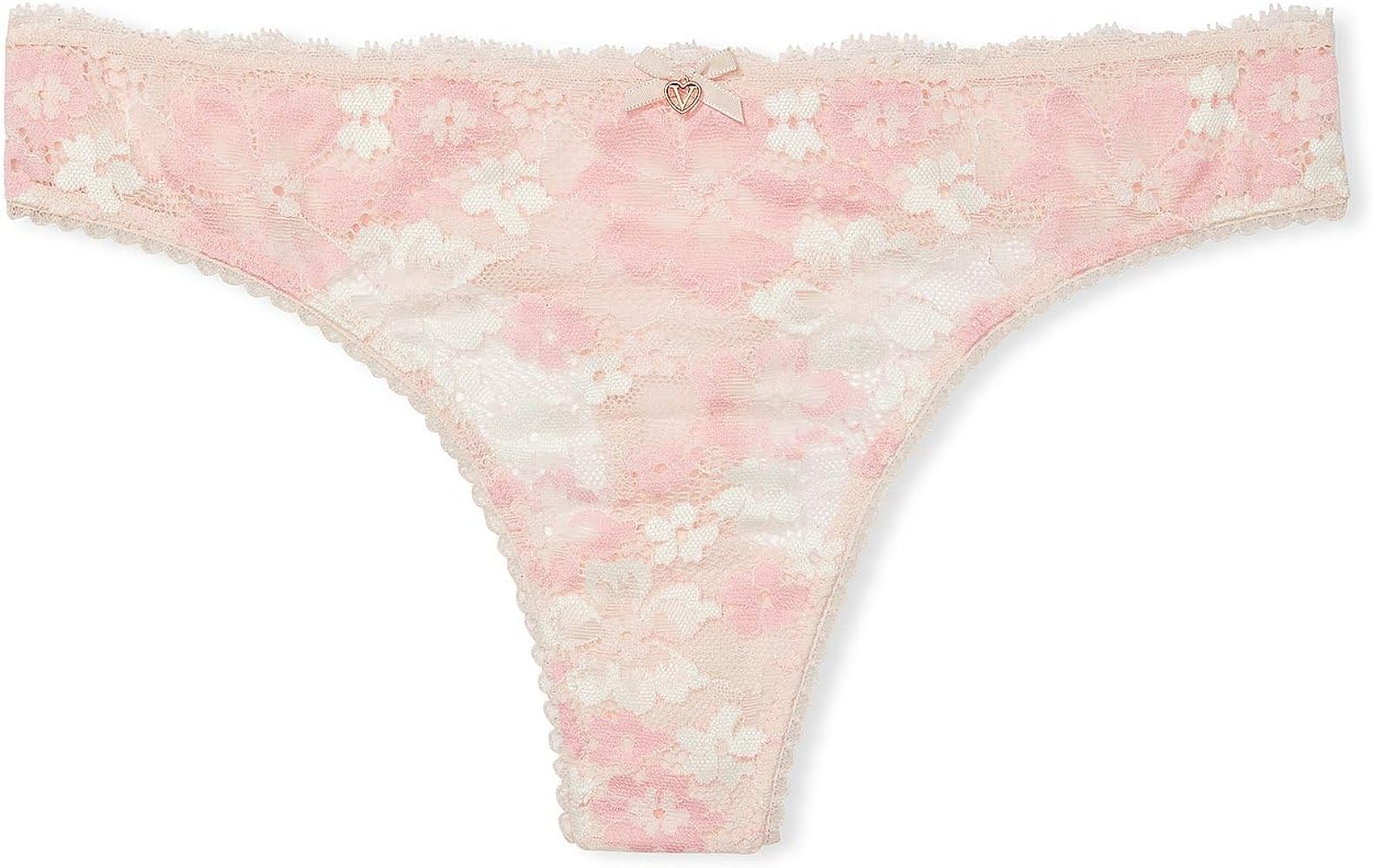 Victoria's Secret Lace Thong Underwear, Panties for Women, Body By Victoria, Pink (S)