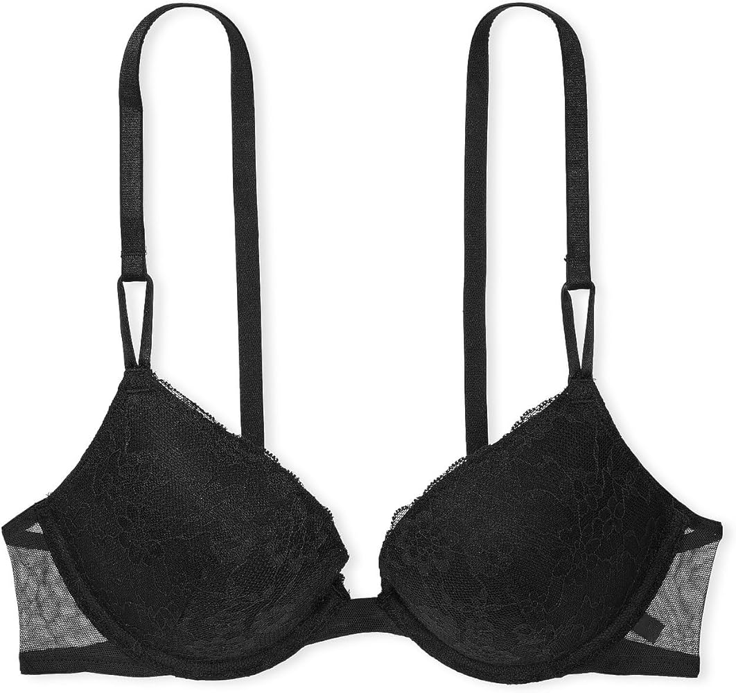 Victoria's Secret Sexy Tee Push Up Bra, Padded, Lace, Bras for Women, Black (38DD)