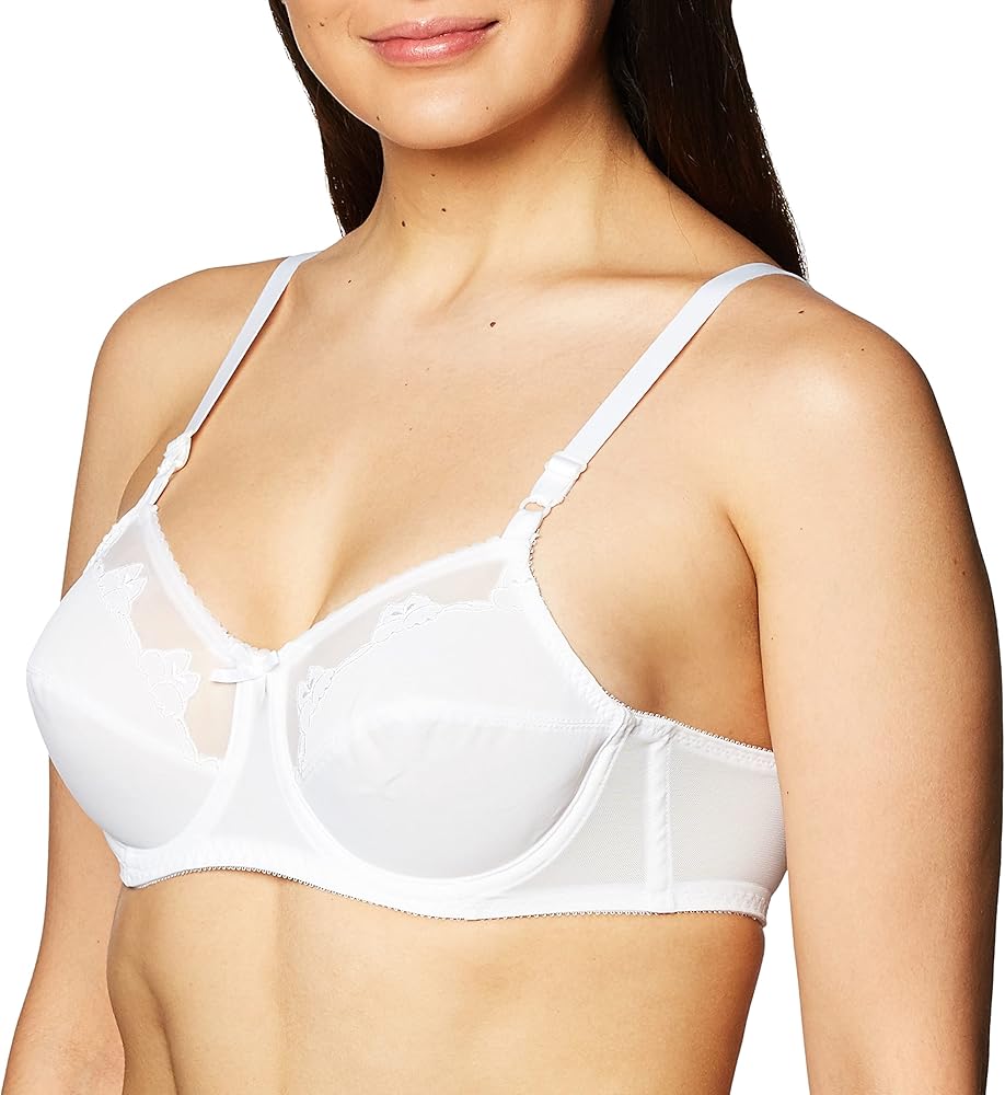 Bali Women's Flower Underwire Bra, White, 38DD